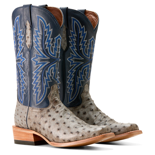 10053826 - Ariat Men's Futurity Relentless Buckles Full Quill Ostrich Cowboy Boot