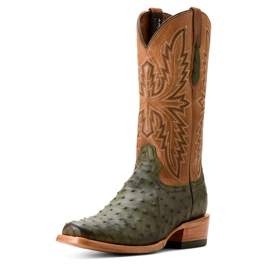 10053827 - Ariat Men's Futurity Relentless Buckles Full Quill Ostrich Cowboy Boot