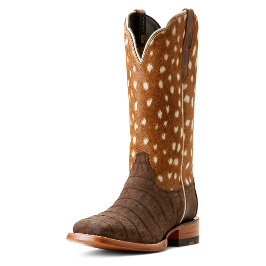 10053713 - Ariat Women's Frontier Angelina Sueded Caiman Belly Western Boot