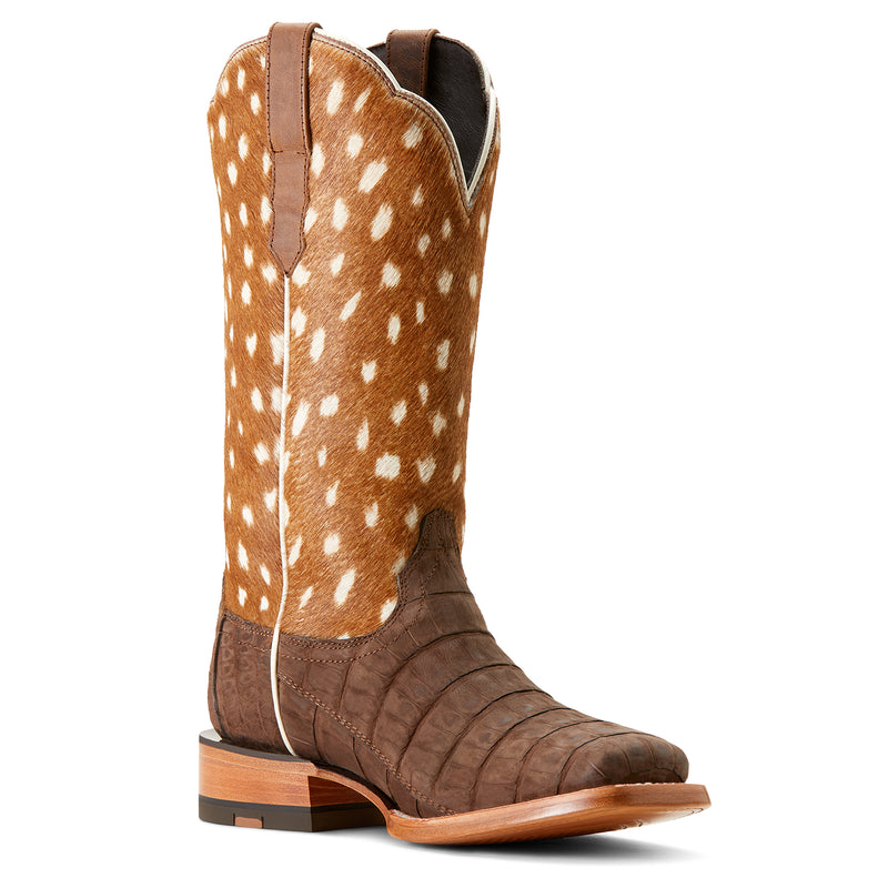 Load image into Gallery viewer, 10053713 - Ariat Women's Frontier Angelina Sueded Caiman Belly Western Boot
