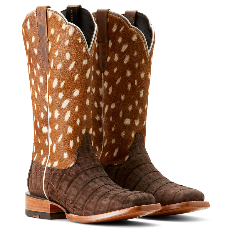 Load image into Gallery viewer, 10053713 - Ariat Women's Frontier Angelina Sueded Caiman Belly Western Boot
