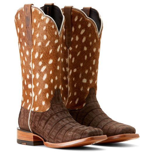 10053713 - Ariat Women's Frontier Angelina Sueded Caiman Belly Western Boot