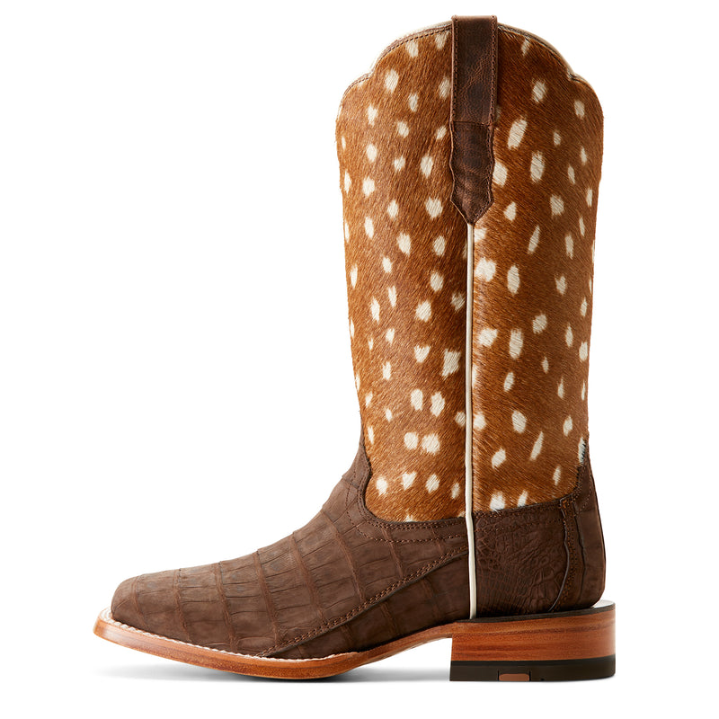 Load image into Gallery viewer, 10053713 - Ariat Women's Frontier Angelina Sueded Caiman Belly Western Boot
