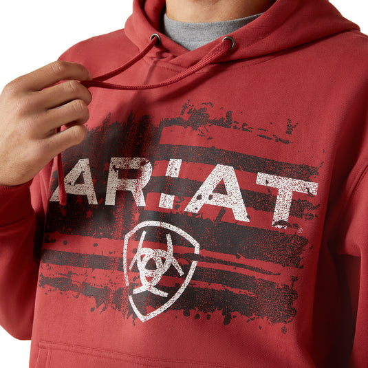 10062494 - Ariat Men's Liquid Stamp Flag Hoodie