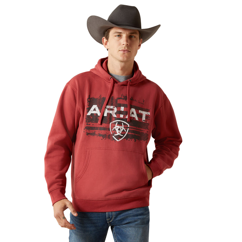 Load image into Gallery viewer, 10062494 - Ariat Men's Liquid Stamp Flag Hoodie
