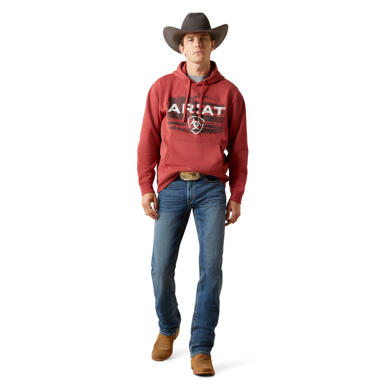 Load image into Gallery viewer, 10062494 - Ariat Men's Liquid Stamp Flag Hoodie
