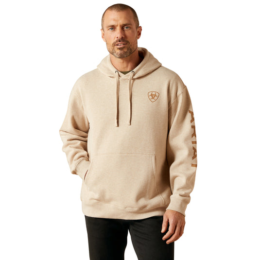 10065838 - Ariat Men's Oatmeal Heather Logo Hoodie