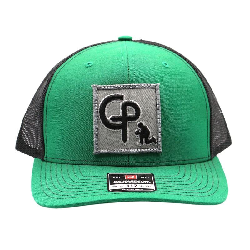 Load image into Gallery viewer, CP108 - Cowboy Prayer 3D Gray Kelly Green/Black Cap
