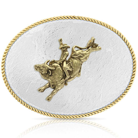 G6128 - 528 - Montana Silversmith Rough Waters Bull Rider Class Belt Buckle