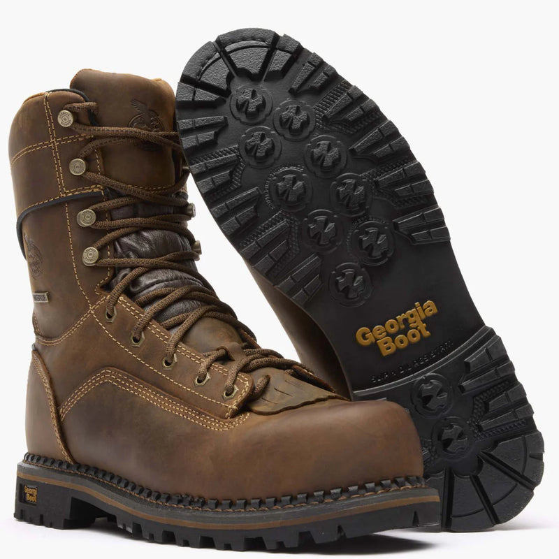 Load image into Gallery viewer, GB00473 - Georgia Boot Men's AMP LT Low Heel Logger Composite Toe Waterproof Work Boot
