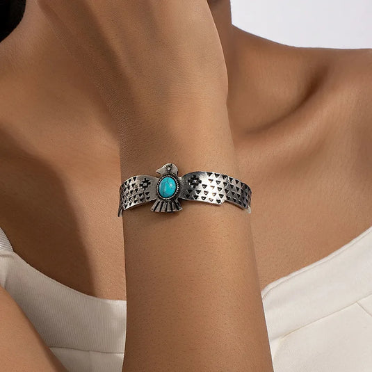 NIHBC44 - Thunderbird Turquoise Bangle Bracelet