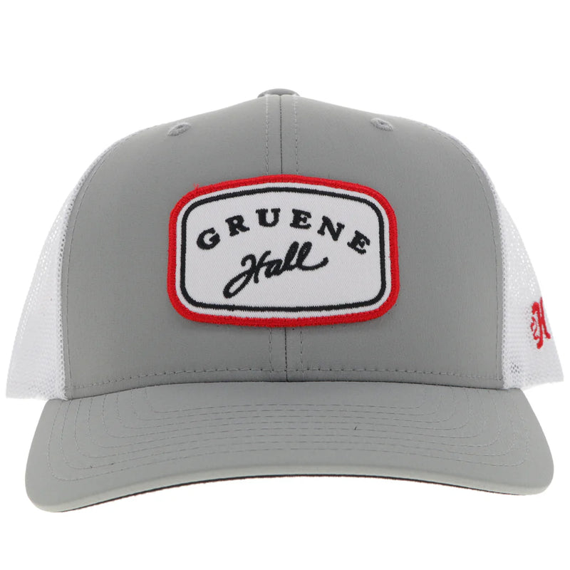Load image into Gallery viewer, 2389T-GYWH - Hooey &quot;Gruene Hall&quot; Hat Grey/ White w/Red &amp; Navy Patch
