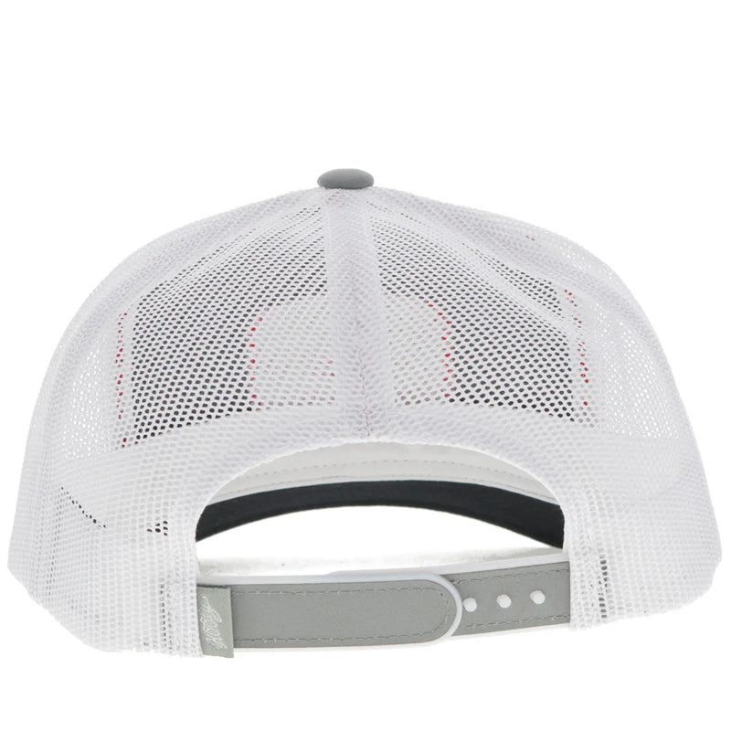 Load image into Gallery viewer, 2389T-GYWH - Hooey &quot;Gruene Hall&quot; Hat Grey/ White w/Red &amp; Navy Patch
