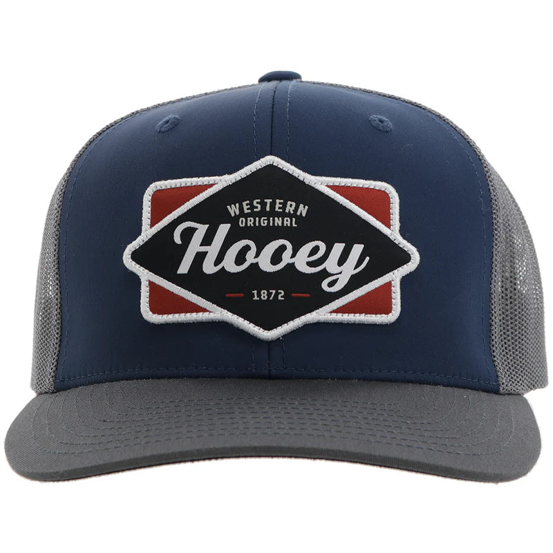 Load image into Gallery viewer, 2422T-NVGY - HOOEY  &quot;DIAMOND&quot; HOOEY HAT NAVY/GREY W/NAVY/WHITE/RED PATCH
