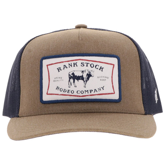 2561T-TNNV - Hooey "Rank Stock" Hat Tan & Navy W/Rectangle Patch