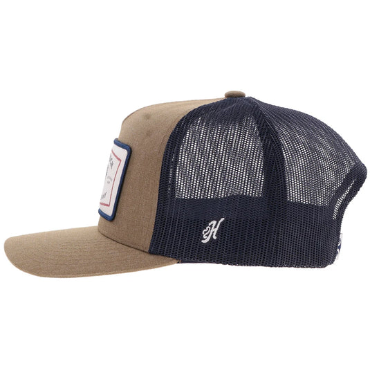 2561T-TNNV - Hooey "Rank Stock" Hat Tan & Navy W/Rectangle Patch