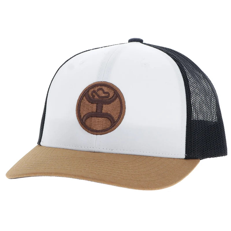 Load image into Gallery viewer, 2546T-WHBK - Hooey "Primo" Hat White/Black w/Brown Circle Patch
