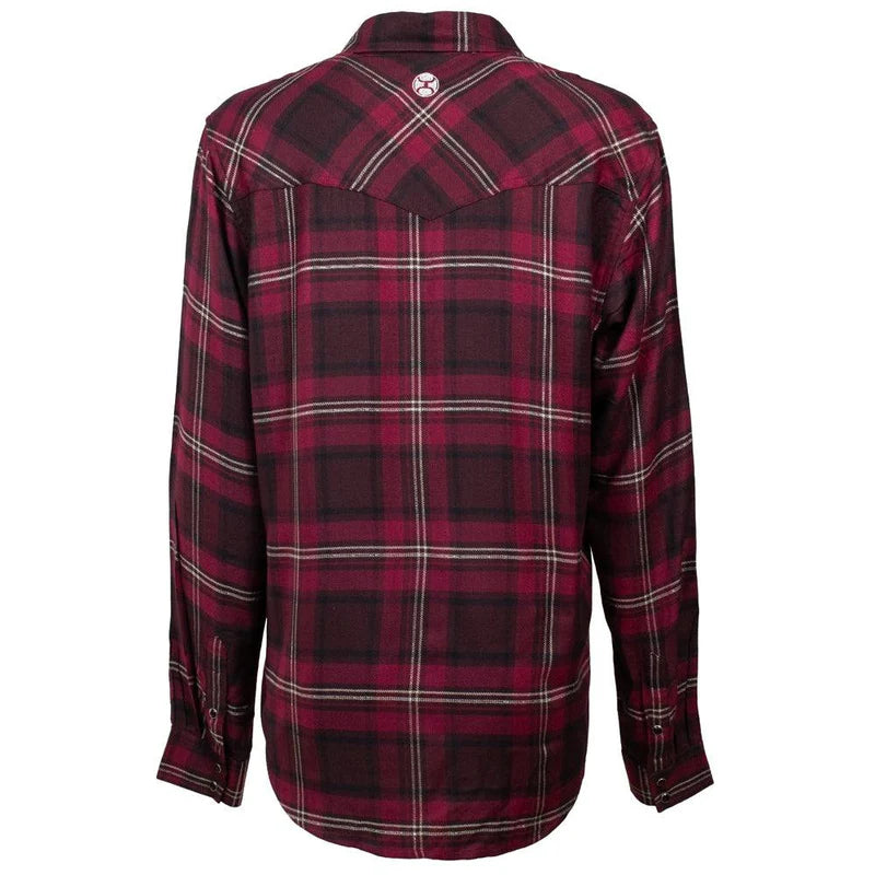 Load image into Gallery viewer, HF1001MABK - HOOEY  &quot;LADIES FLANNELS&quot; MAROON/BLACK

