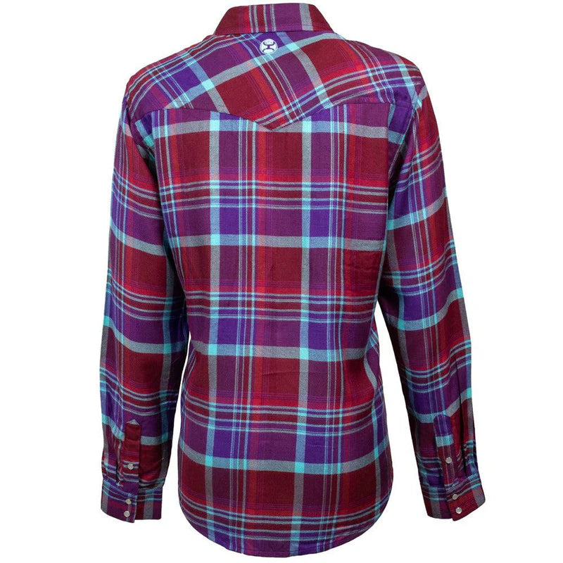 Load image into Gallery viewer, HF1001PLRD - HOOEY  &quot;LADIES FLANNELS&quot; PURPLE/RED
