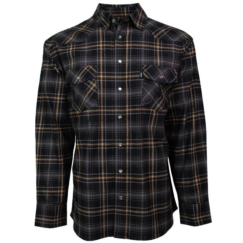 Load image into Gallery viewer, HF1002BKCR - HOOEY  &quot;MEN&#39;S FLANNEL&quot; BLACK/ CREAM
