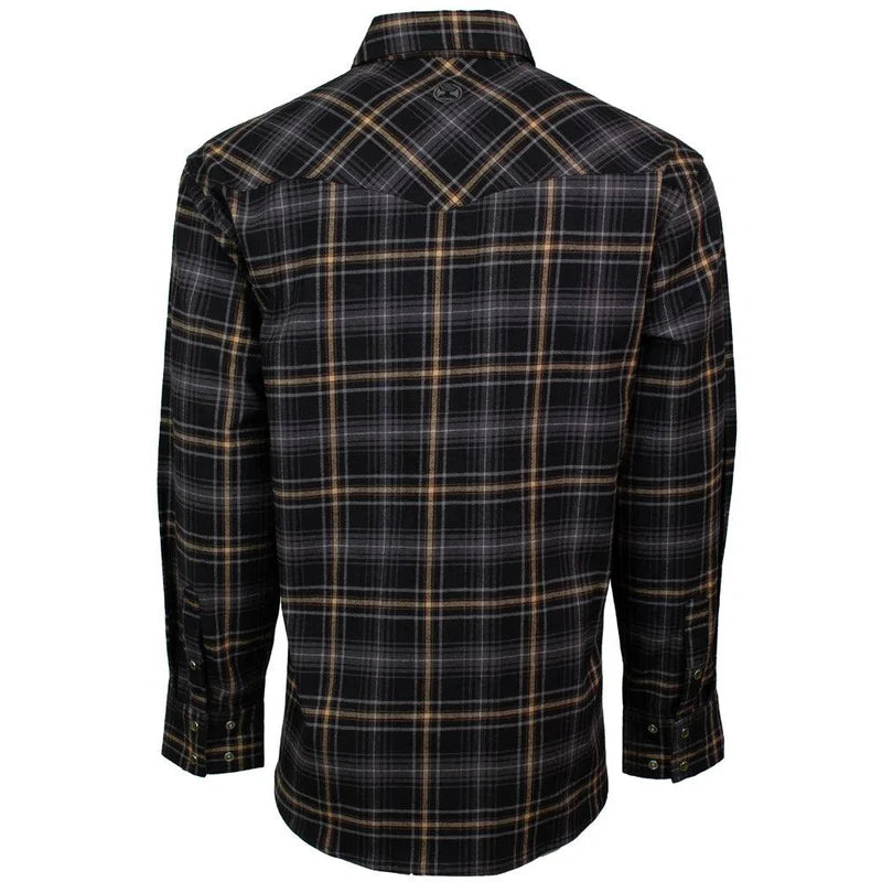 Load image into Gallery viewer, HF1002BKCR - HOOEY  &quot;MEN&#39;S FLANNEL&quot; BLACK/ CREAM
