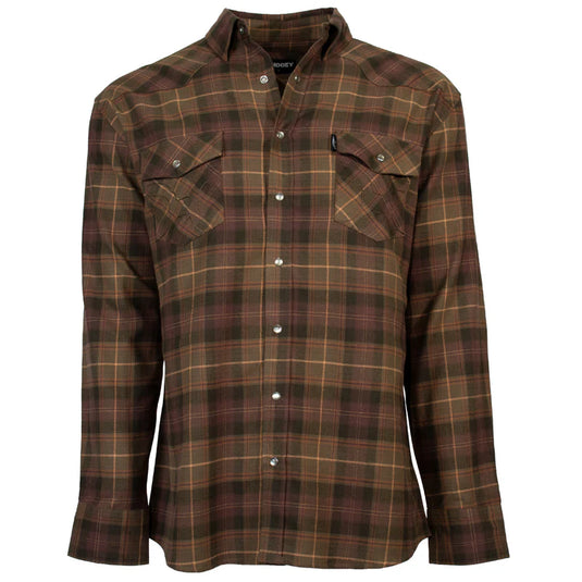 HF1002BRBK - HOOEY  "MEN'S FLANNEL" BROWN/BLACK