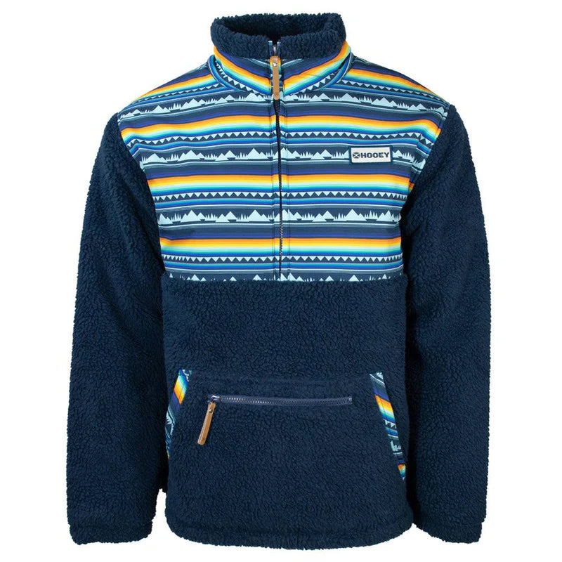 Load image into Gallery viewer, HFP003BLST - Hooey  &quot;Hooey Sherpa Pullover&quot; Blue w/Stripe Pattern
