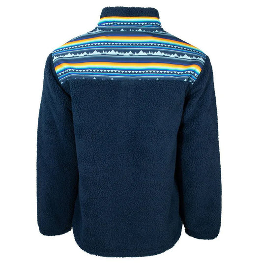 HFP003BLST - Hooey  "Hooey Sherpa Pullover" Blue w/Stripe Pattern