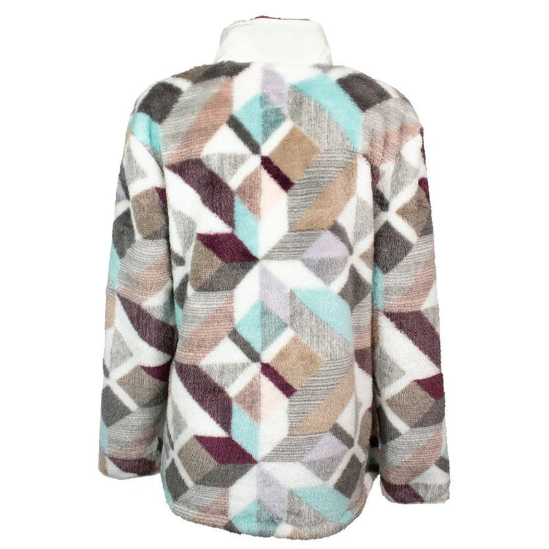 Load image into Gallery viewer, HFP006CRPR - HOOEY  &quot;LADIES FLEECE PULLOVER&quot; CREAM/PRINT
