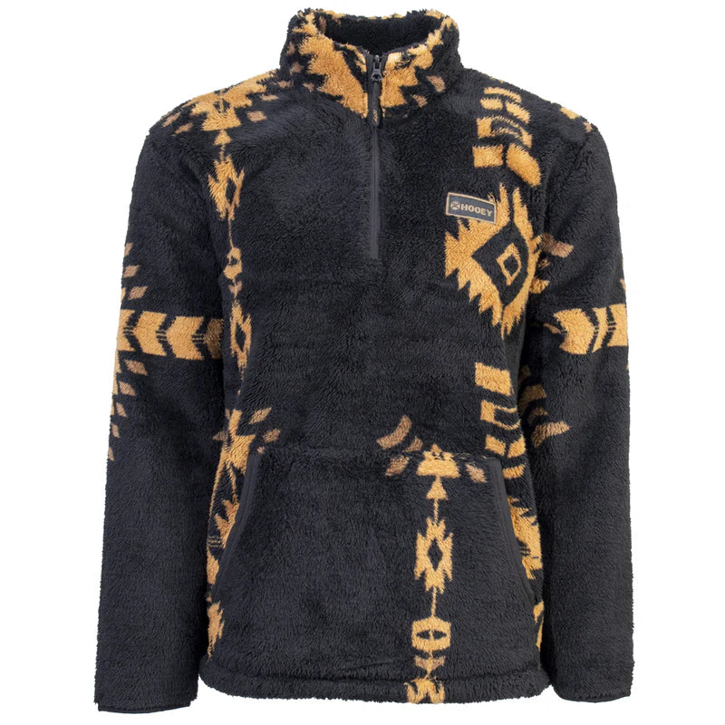 Load image into Gallery viewer, HFP0078BKTN - &quot;Hooey Fleece Pullover&quot; Black/Tan
