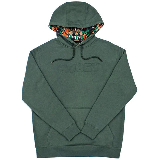 HH1191GR - HOOEY  "RIDGE" GREEN/AZTEC HOODY