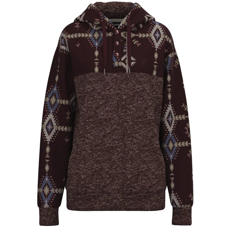 Load image into Gallery viewer, HH1202CHMA - Hooey &quot;Jimmy&quot; Charcoal/ Maroon w/ Aztec Hoody
