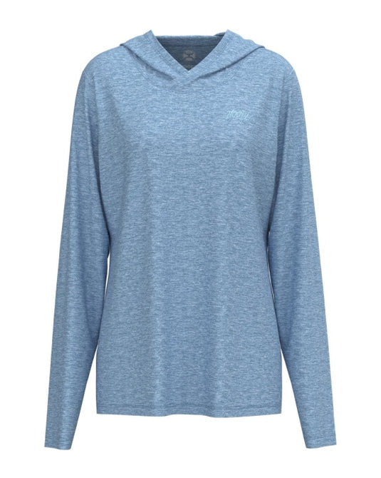 HH1205BL - Hooey Ladies "Easy Breezy" Blue Lightweight Pullover W/Hood