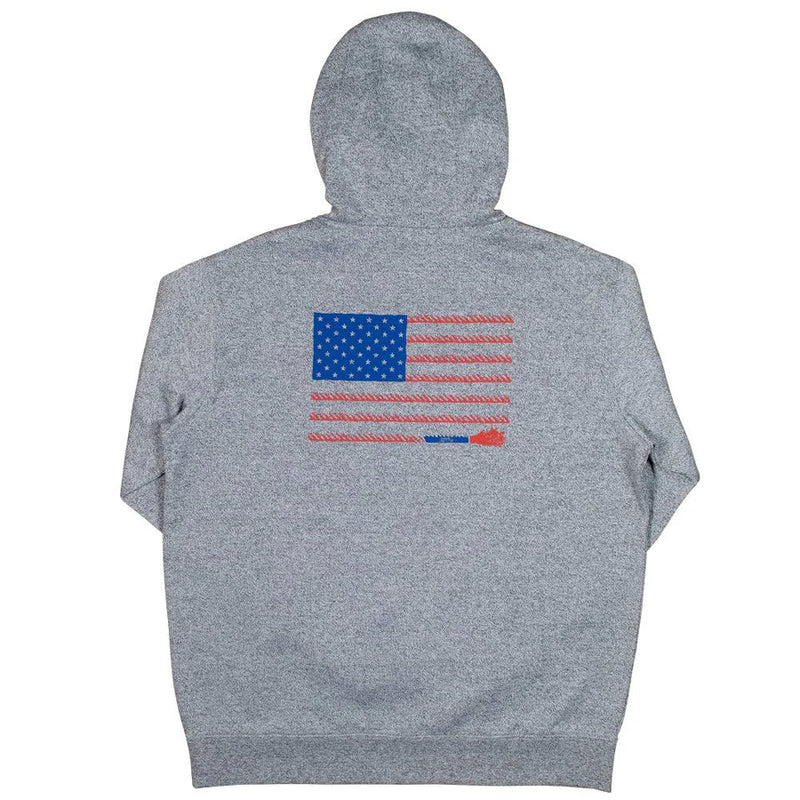 Load image into Gallery viewer, HH1208GY - Hooey  &quot;Liberty Roper&quot; Grey w/Red &amp; Blue Flag Hoody
