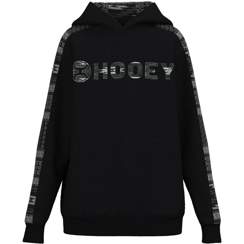 Load image into Gallery viewer, HH1230BKGY-Y - Hooey Youth "Canyon" Black w/Grey Aztec Hoody
