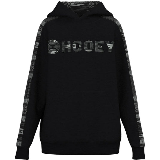 HH1230BKGY-Y - Hooey Youth "Canyon" Black w/Grey Aztec Hoody