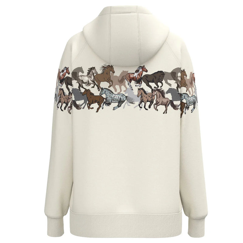 Load image into Gallery viewer, HH2606CRPR - Hooey Ladies "Legendary Hoody" Cream W/Horse Print
