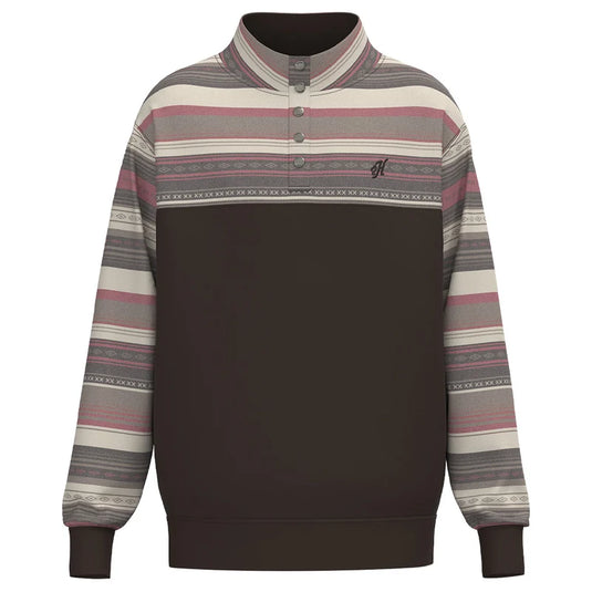 HH2609BRST - Hooey "Stevie" Pullover Brown/Stripe Pattern