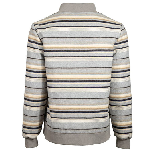 HJ090GYST - Hooey Men's "Ozona" Bomber Jacket Grey/Stripe Pattern