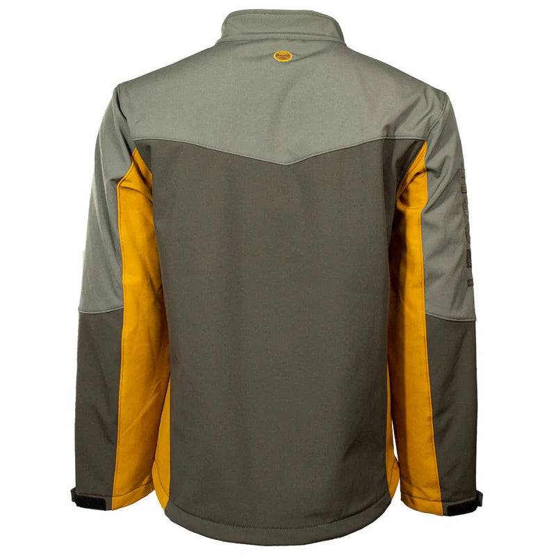 Load image into Gallery viewer, HJ092BR - &quot;HOOEY SOFTSHELL JACKET&quot; BROWN W/MUSTARD ACCENTS
