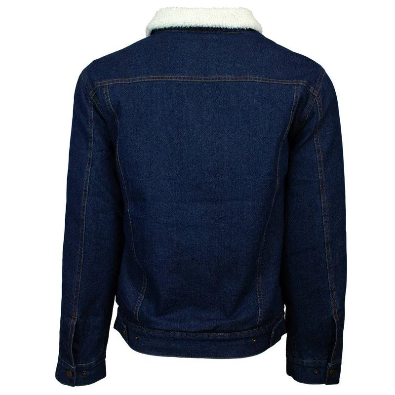 Load image into Gallery viewer, HJ114DE - &quot;Hooey Denim Jacket&quot; w/Cream Sherpa &amp; Brown/ Tan Aztec Fleece Lining

