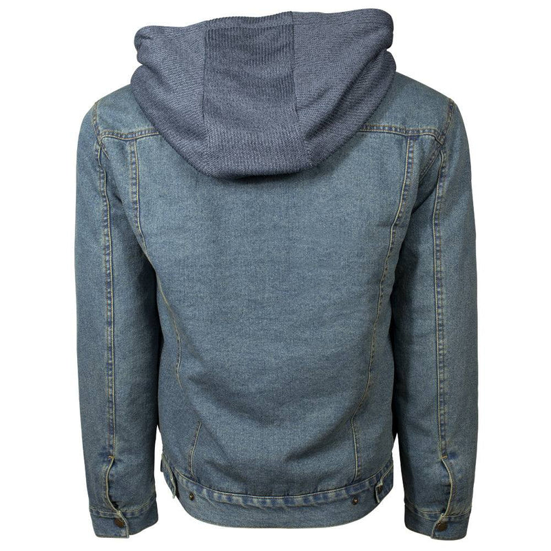 Load image into Gallery viewer, HJ097DE - Hooey Denim Hooded Jacket Dark Navy Fleece Lining
