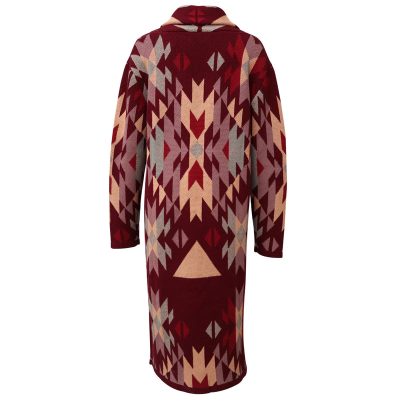 Load image into Gallery viewer, HJ104PKAZ - Hooey Ladies Sweater Knit Duster Multi Color Aztec
