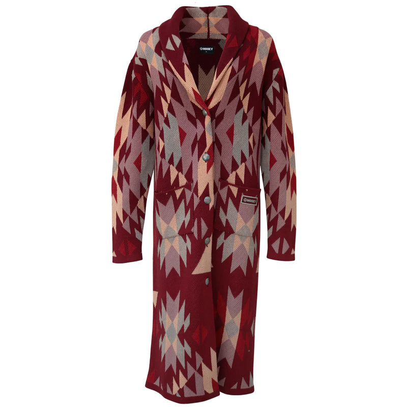 Load image into Gallery viewer, HJ104PKAZ - Hooey Ladies Sweater Knit Duster Multi Color Aztec
