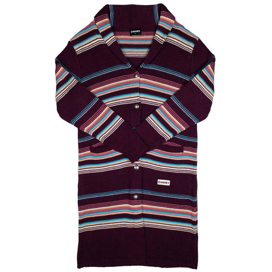 HJ104PKST - Hooey Ladies Long Duster Pink/Turquoise Stripes