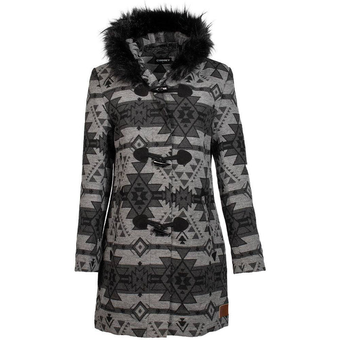 HJ108CHAZ - Hooey Ladies Jacket Charcoal w/Aztec Pattern
