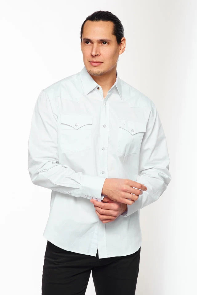 Load image into Gallery viewer, AC108L-WHITE - Rodeo Clothing Men&#39;s Western White Solid Twill Shirt
