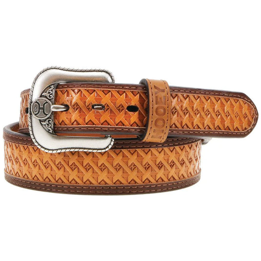 HMBLT031 -  Hooey "Hands-Up Basket Weave" Classic Hooey Natural/Brown Belt