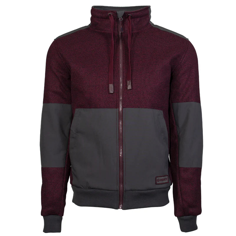 Load image into Gallery viewer, HJ093BU - Hooey  &quot;Hooey Full Zip Tech Jacket&quot; Burgundy w/ Charcoal
