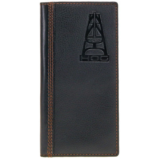HOGW001-BK - Hooey "HOG" Black Leather Rodeo Wallet